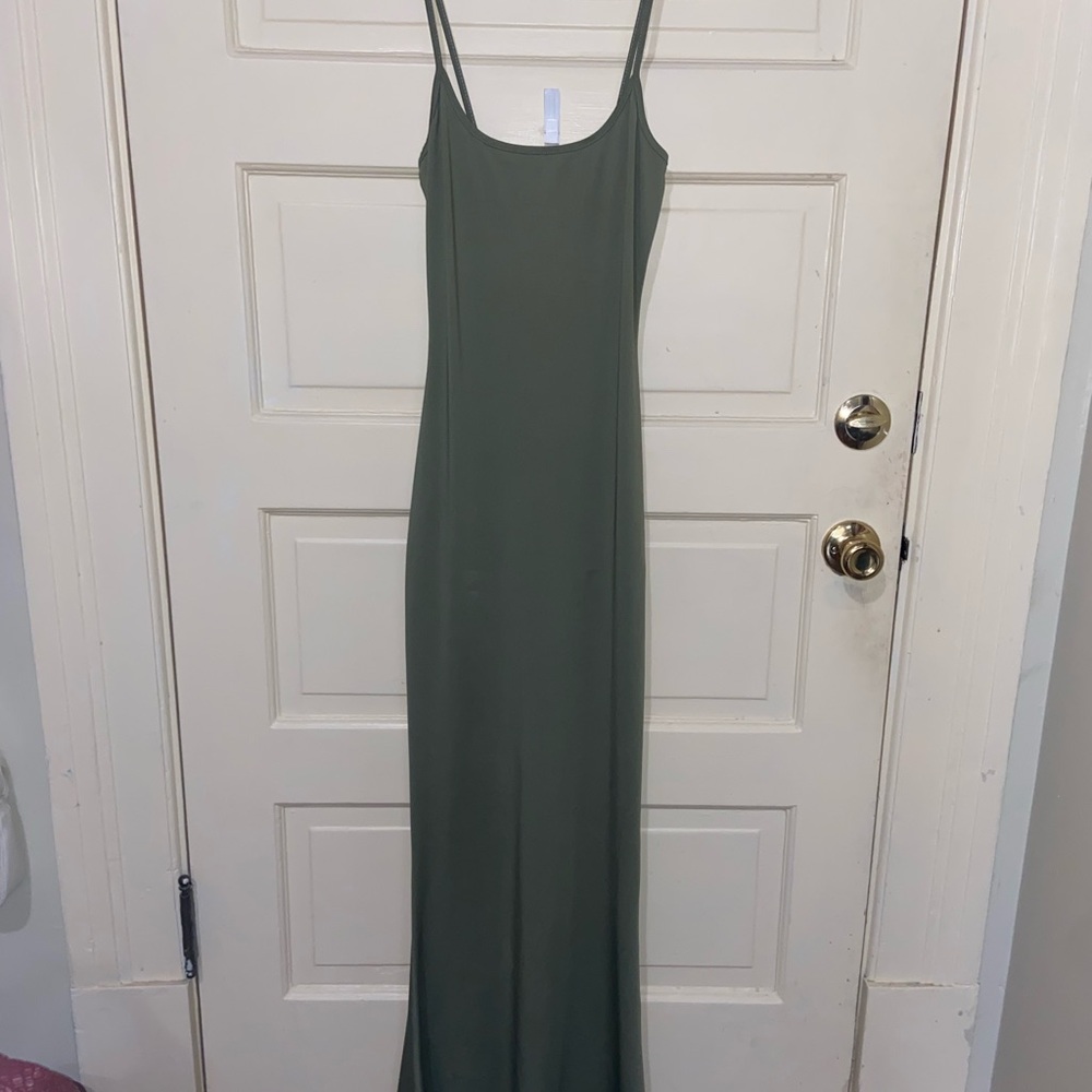 Green tight body con dress